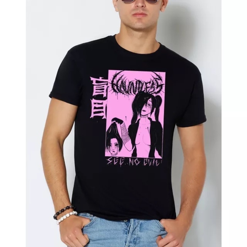 See No Evil T Shirt - Hauntless Black Graphic Tee Spencer's